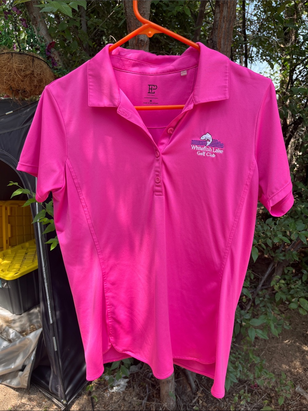 EP Pro Women's Short Sleeve Polo in Hot Pink with White Logo